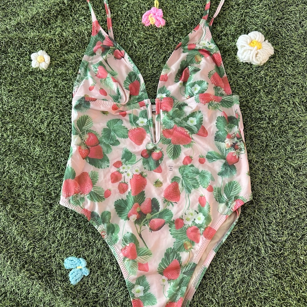 Fleur du Mal Strawberry Print Swimsuit